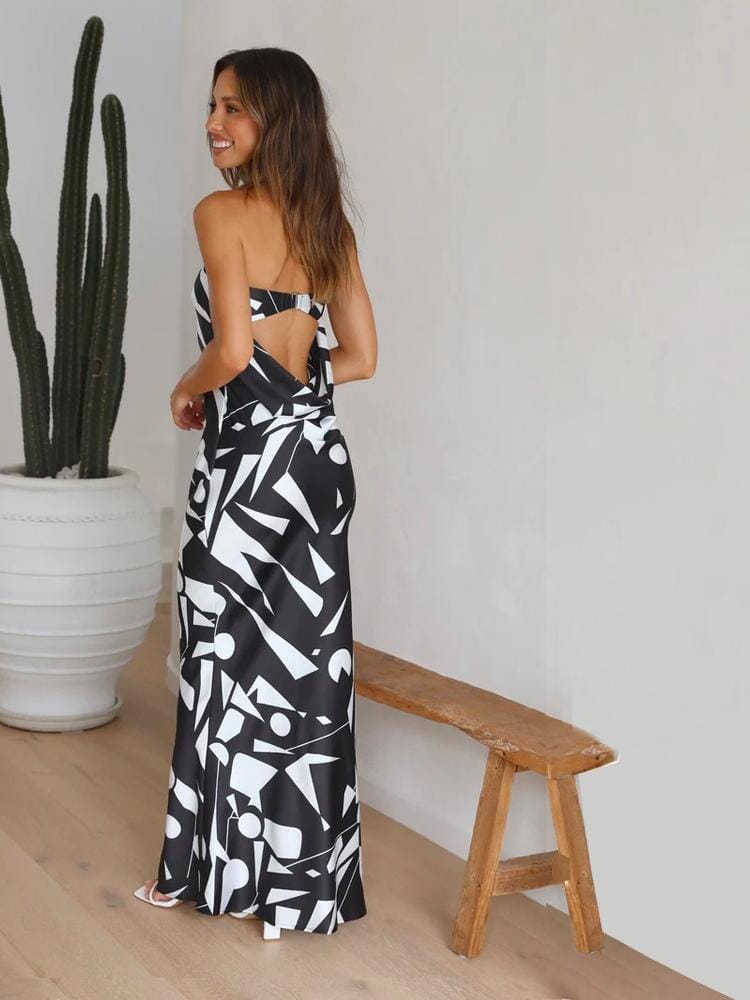 Nova™ | Luxury Strapless Silk Maxi Robe