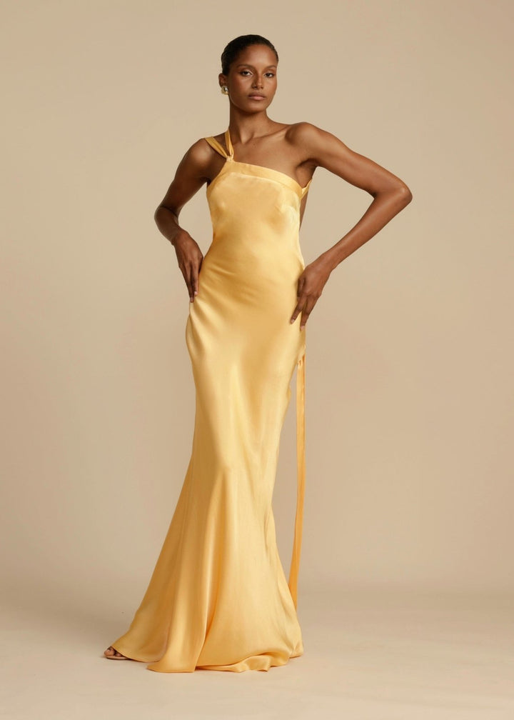 Sophia™ | Maxi silk robe with elegant straps