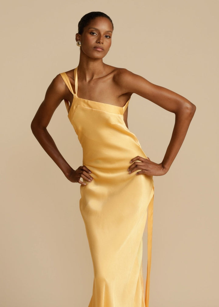 Sophia™ | Maxi silk robe with elegant straps