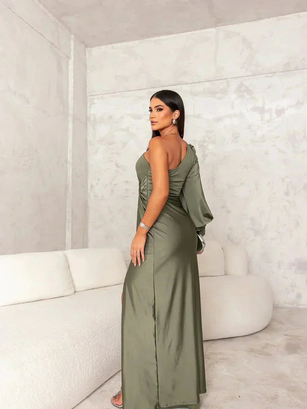 Victoria™ | Elegant Silk Robe with Slit