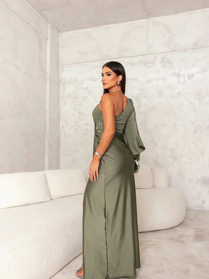 Victoria™ | Elegant Silk Robe with Slit