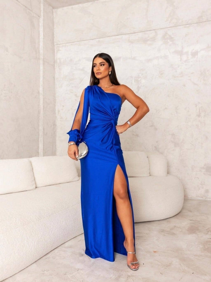 Victoria™ | Elegant Silk Robe with Slit