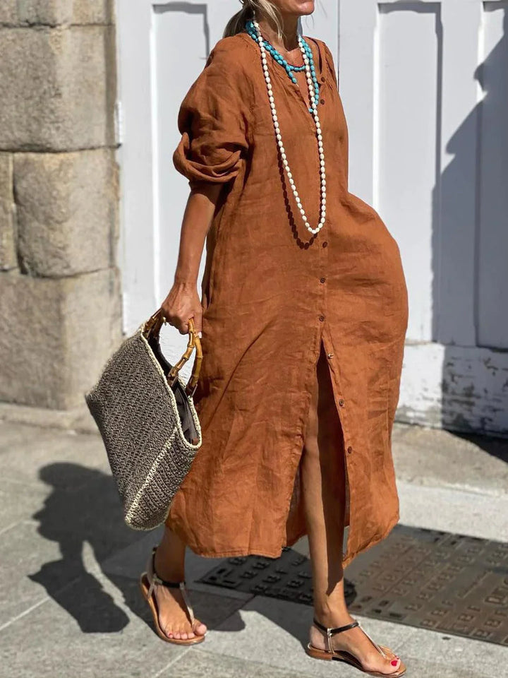 Mikaela - Long Dress With Button