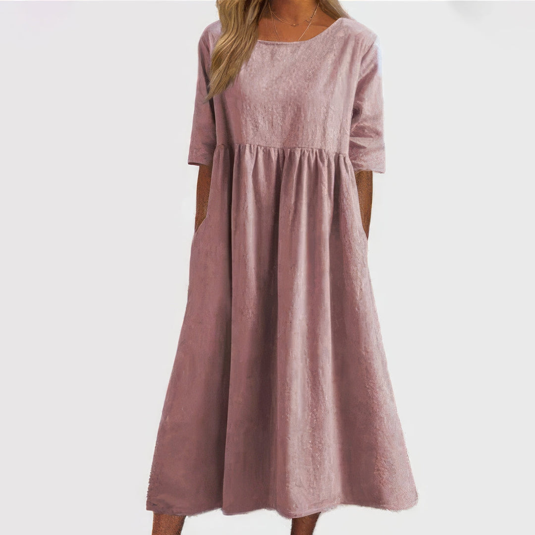 Maikee - Soft Dress With Round Neck And Pockets