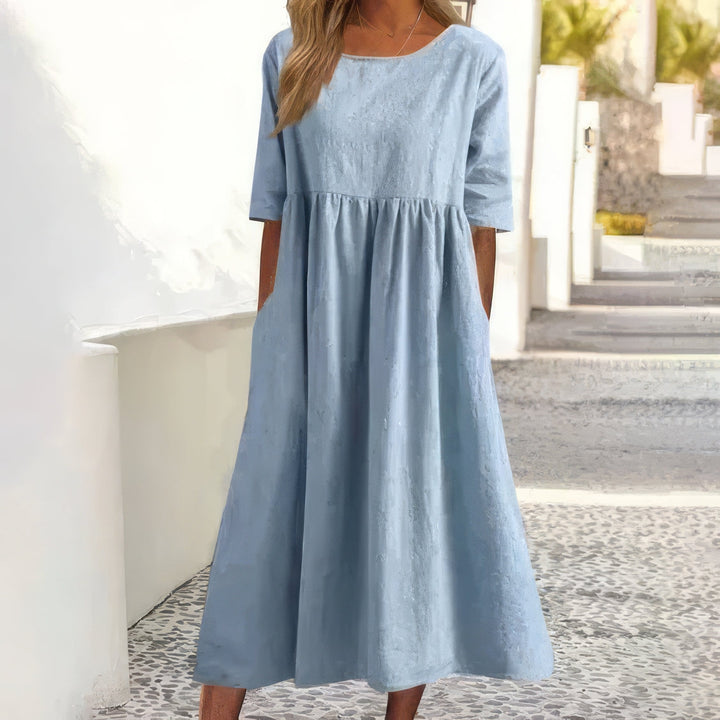 Maikee - Soft Dress With Round Neck And Pockets