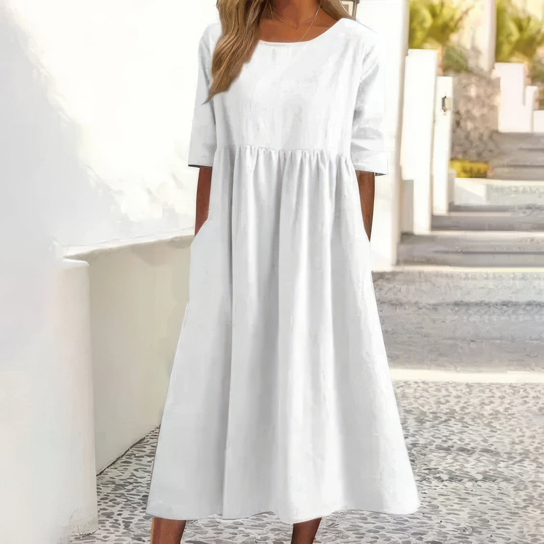 Maikee - Soft Dress With Round Neck And Pockets