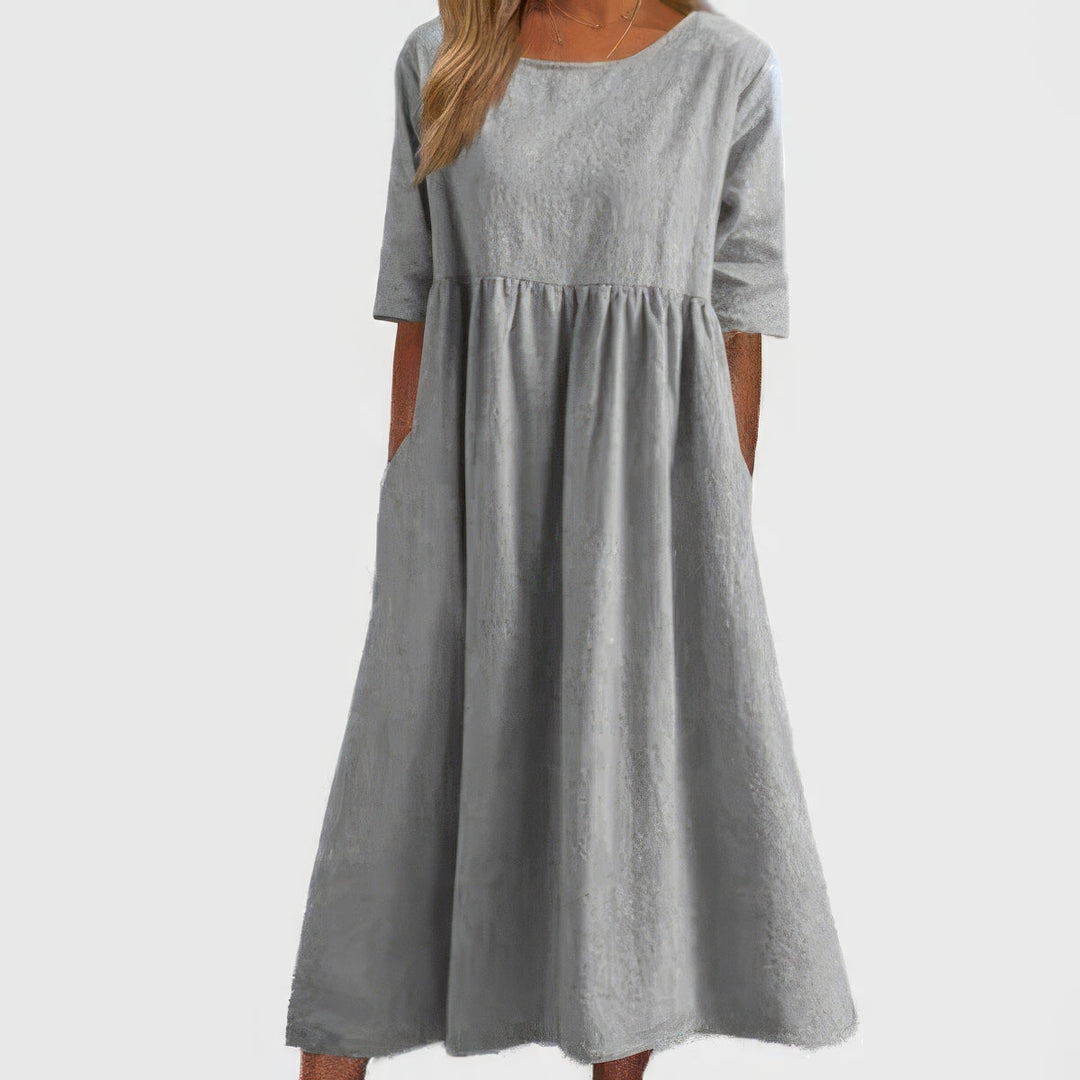 Maikee - Soft Dress With Round Neck And Pockets