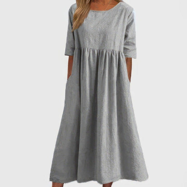 Maikee - Soft Dress With Round Neck And Pockets